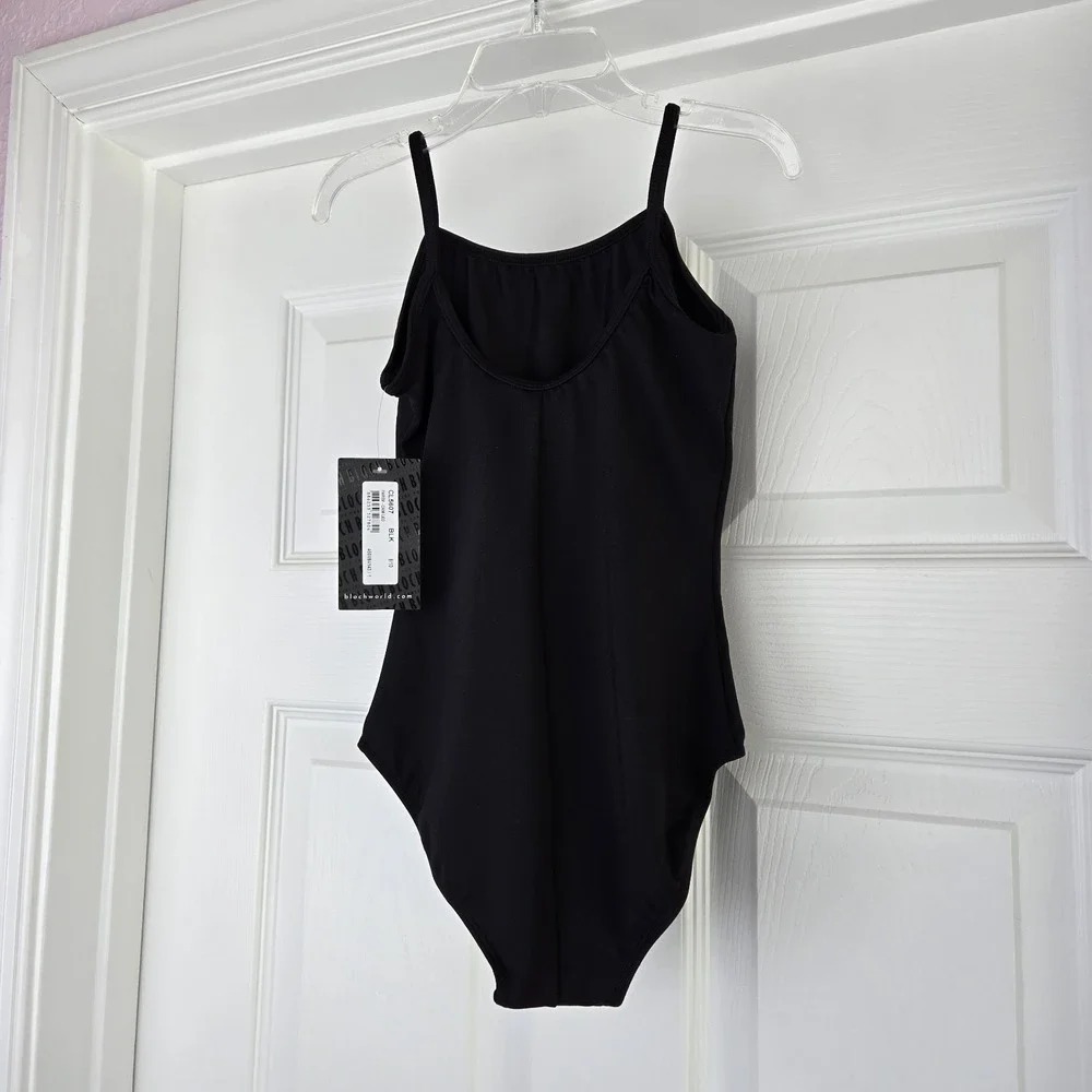 Bloch Parem Caimi Leo‎ Microlux Camisole Black Leotard Girls Size Size 9-10 New